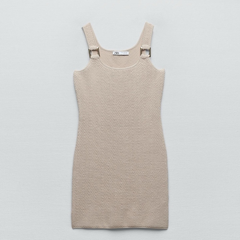 NWT, ZARA ring knit trim mini dress size small